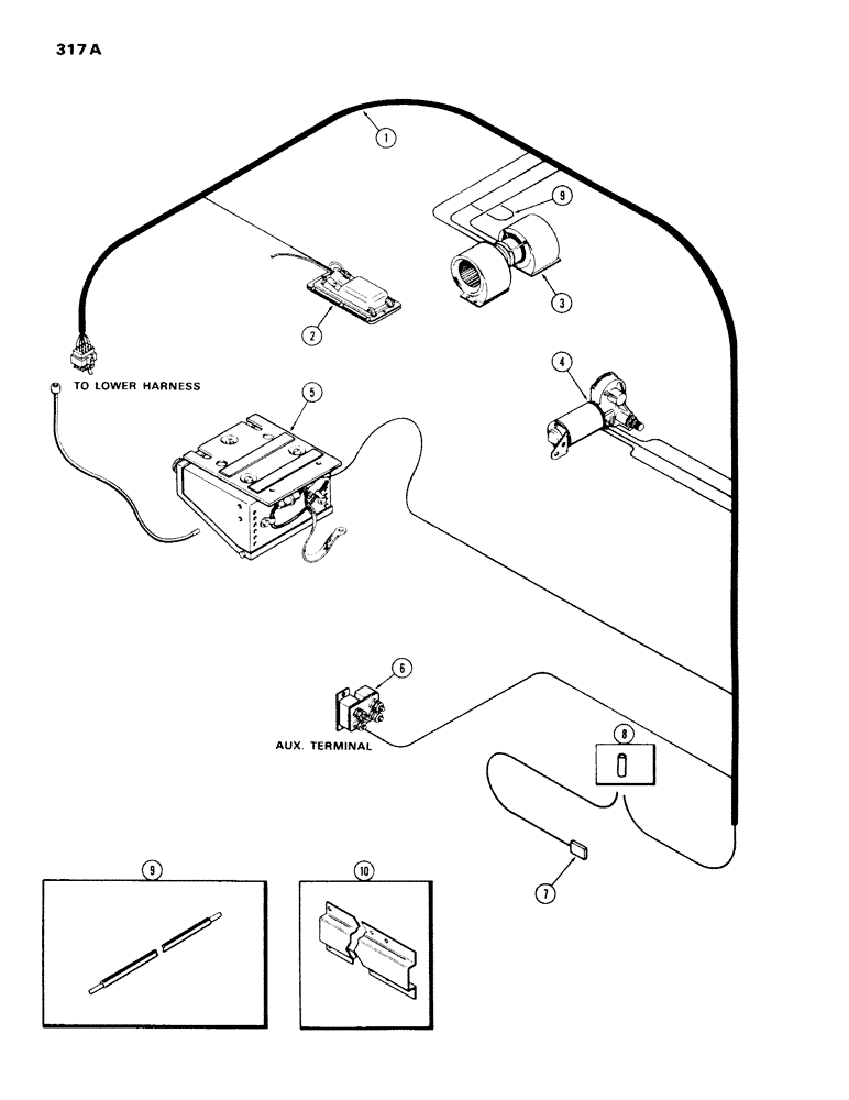 Схема запчастей Case IH 970 - (317A) - CAB, ELECTRICAL EQUIPMENT AND WIRING, PLENUM, HINSON (09) - CHASSIS/ATTACHMENTS