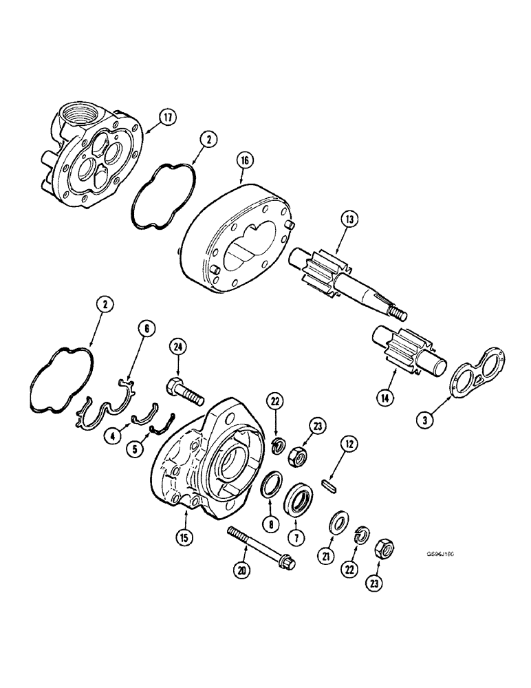 Схема запчастей Case IH 1660 - (8-24) - AUXILIARY HYDRAULIC PUMP ASSEMBLY (07) - HYDRAULICS