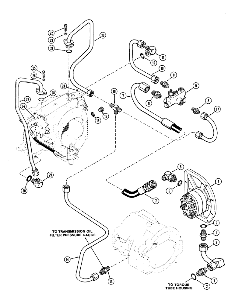 Схема запчастей Case IH 1370 - (334) - LEFT HAND VARIABLE REMOTE HYDRAULIC VALVE AND TUBES (08) - HYDRAULICS