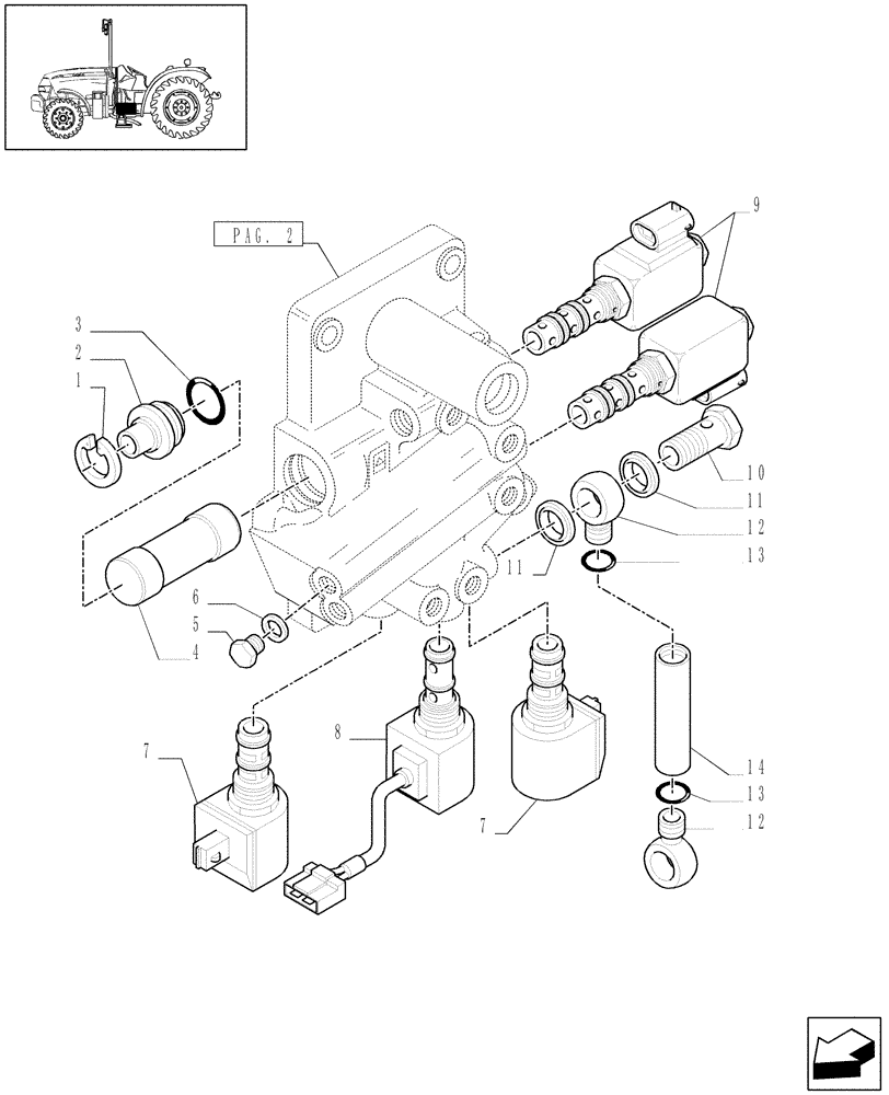 Схема запчастей Case IH JX1075N - (1.27.3[01]) - (VAR.271) HI-LO - CLUTCH ENGAGEMENT, SOLENOID VALVES (03) - TRANSMISSION