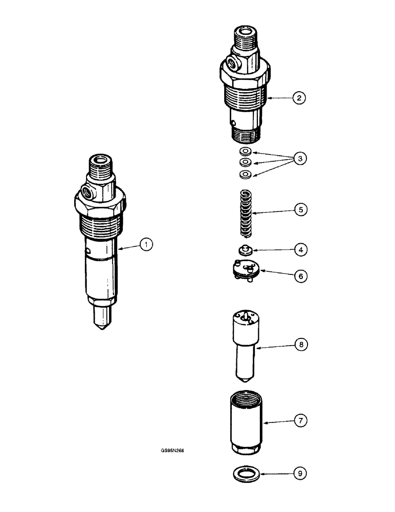 Схема запчастей Case IH D-466 - (9E-108) - BOSCH INJECTION NOZZLE, DTI-466C ENGINES 