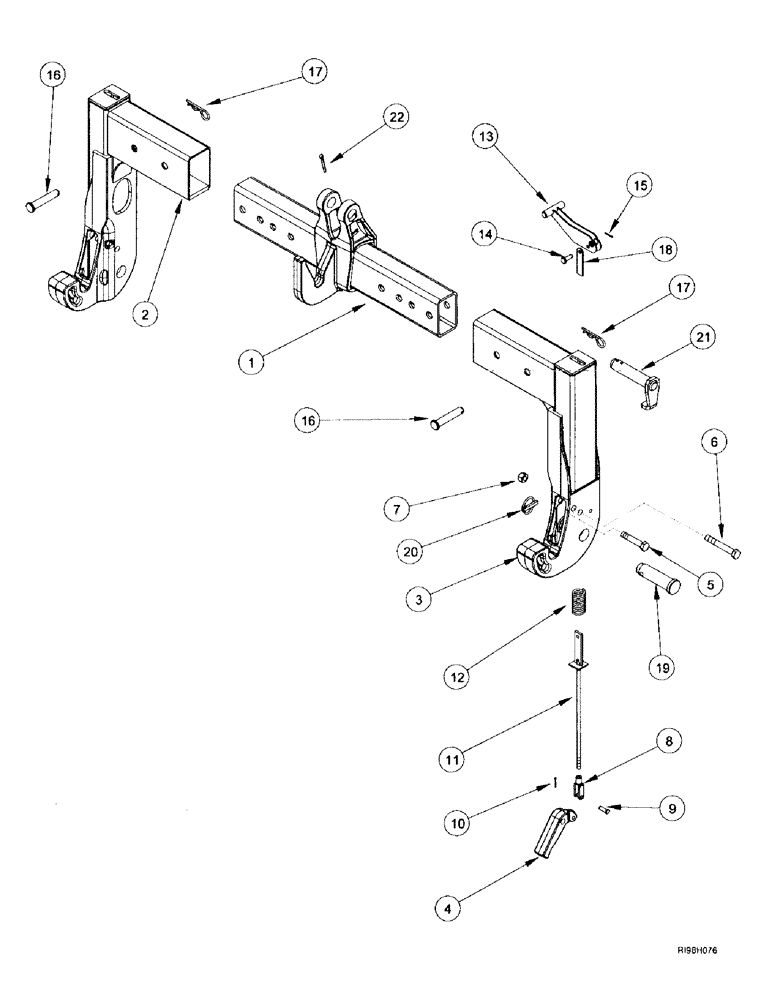 Схема запчастей Case IH MX200 - (9-134) - QUICK HITCH COUPLER, CONVERTIBLE, N.A. ONLY, CATEGORY III / III-N (09) - CHASSIS/ATTACHMENTS