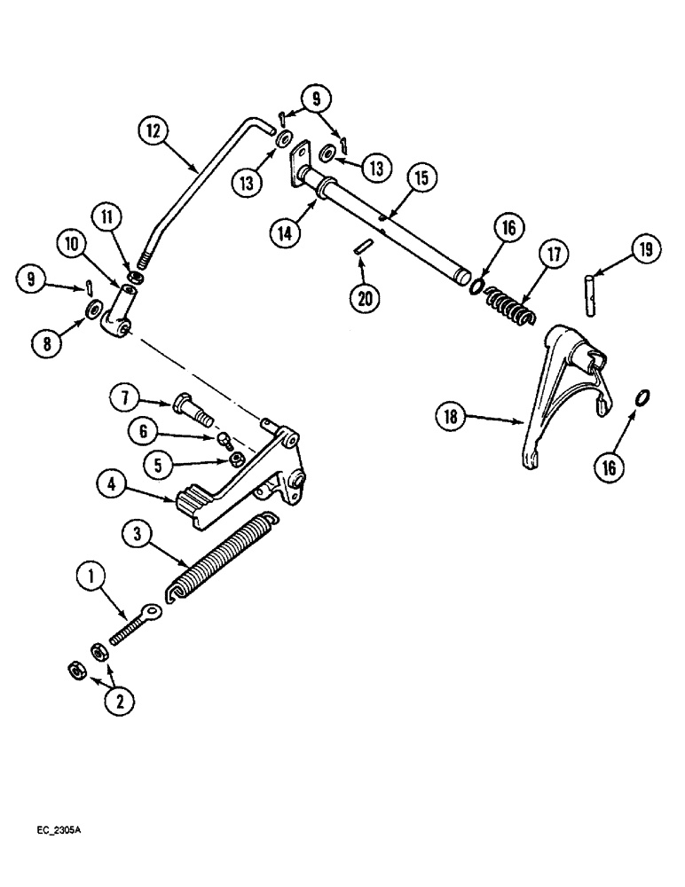 Схема запчастей Case IH 4240 - (6-094) - DIFFERENTIAL LOCK, TRACTOR WITHOUT CAB (06) - POWER TRAIN