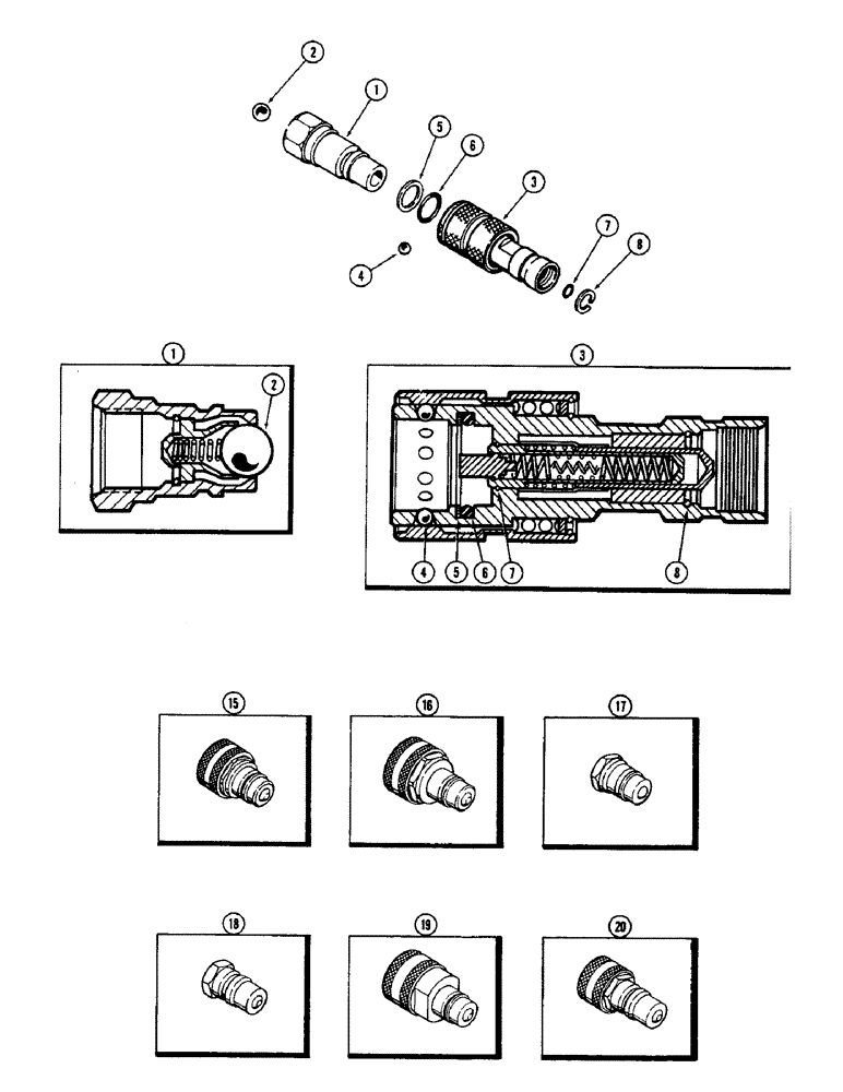 Схема запчастей Case IH 2590 - (8-294) - REMOTE HYDRAULIC HOSE COUPLINGS (08) - HYDRAULICS