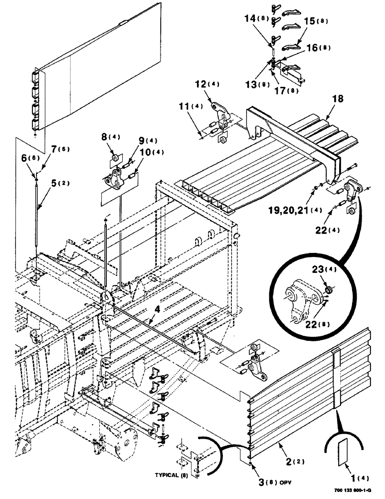 Схема запчастей Case IH 8590 - (7-04) - BALE DENSITY DOORS AND ARMS ASSEMBLY (12) - MAIN FRAME