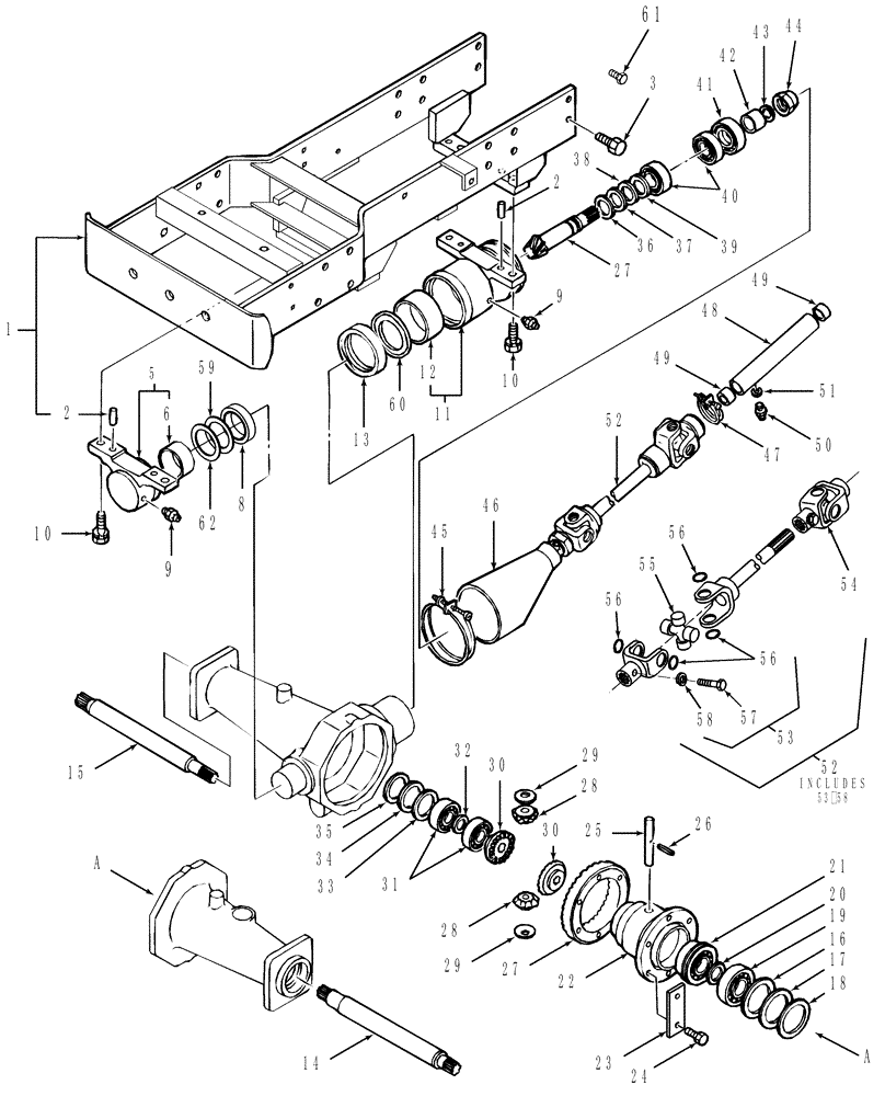 Схема запчастей Case IH DX26 - (04.02) - DIFFERENTIAL GEARS (04) - FRONT AXLE & STEERING