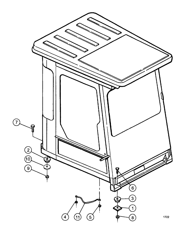 Схема запчастей Case IH SPX3200B - (008) - CAB MOUNTING HARDWARE PACKAGE (90) - PLATFORM, CAB, BODYWORK AND DECALS