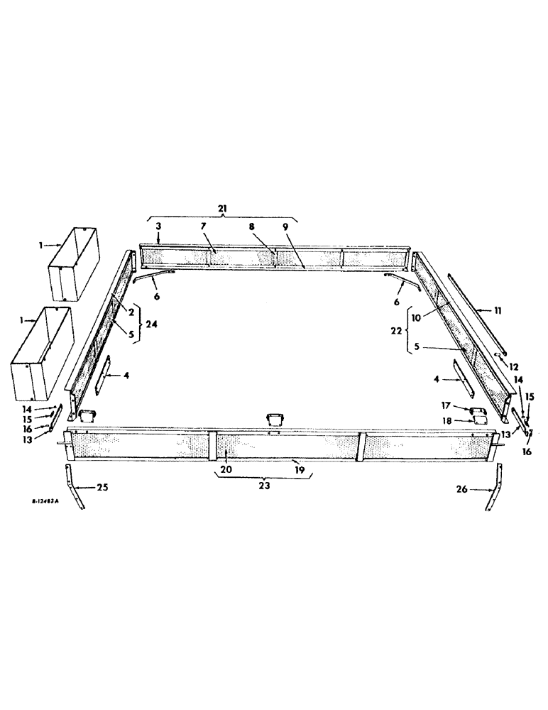 Схема запчастей Case IH 414 - (169) - BASKET EXTENSION (80) - CROP STORAGE/UNLOADING