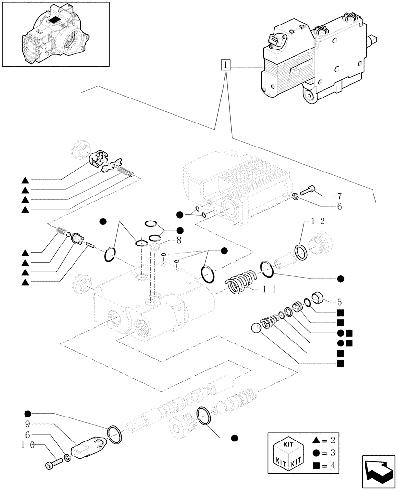 Схема запчастей Case IH PUMA 180 - (1.82.7/07A) - (VAR.718) 4 X ELECTRONIC REAR REMOTES (07) - HYDRAULIC SYSTEM