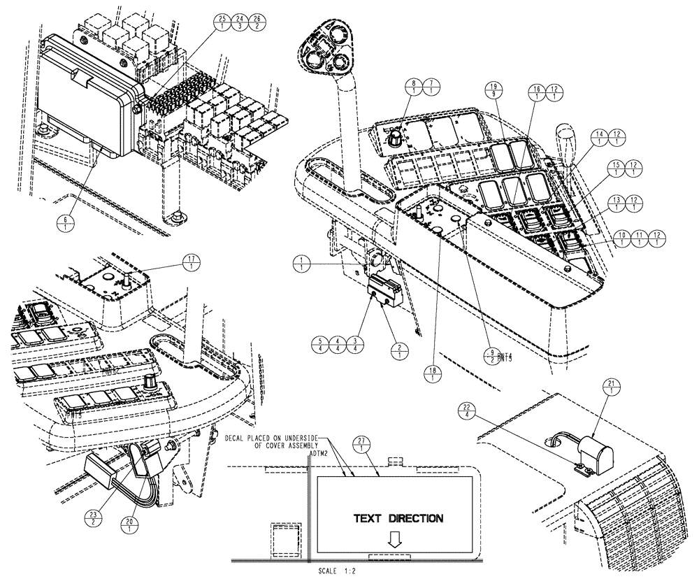 Схема запчастей Case IH SPX3320 - (01-034) - RH CONSOLE, ELECTRIC - END YEAR 01/2009 Cab Interior