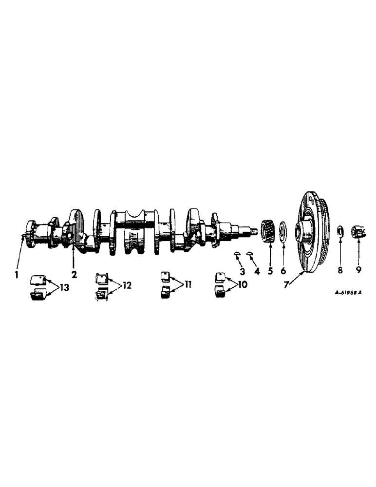 Схема запчастей Case IH 420 - (343) - CRANKSHAFT, BEARINGS AND GEAR (10) - ENGINE