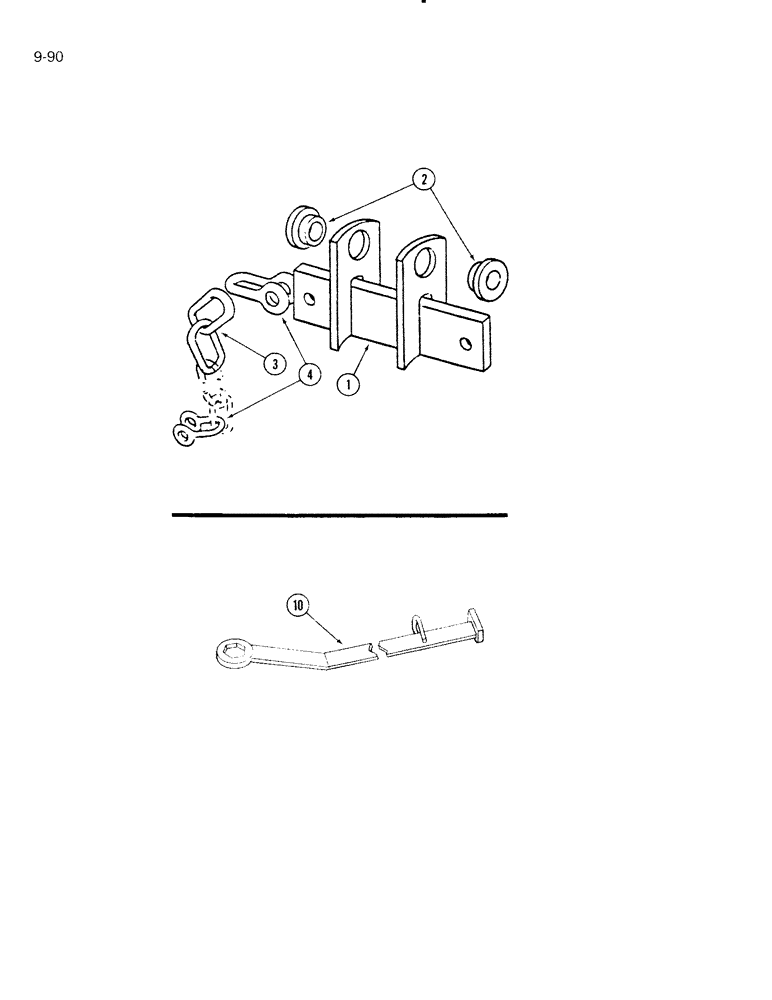 Схема запчастей Case IH 5000 - (9-90) - CONDITIONER LIFT SUPPORT AND CHAINS (09) - CHASSIS/ATTACHMENTS