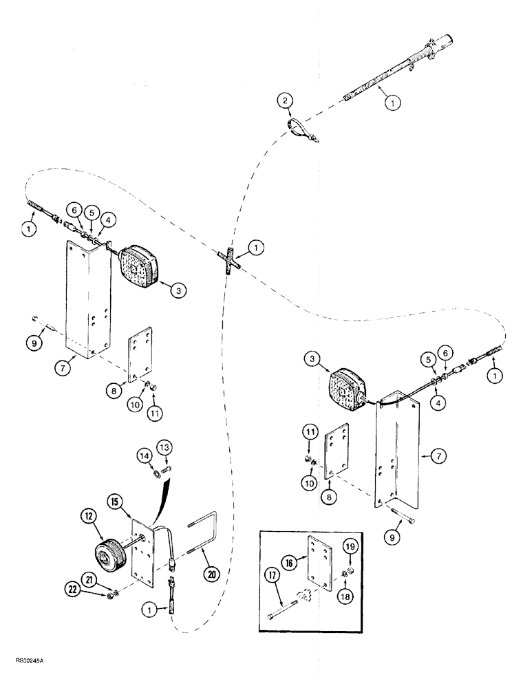 Схема запчастей Case IH 5600 - (4-002) - WIRING HARNESS AND LAMP MOUNTING, LEVEL LIFT MODELS, FLAT FOLD (04) - ELECTRICAL SYSTEMS