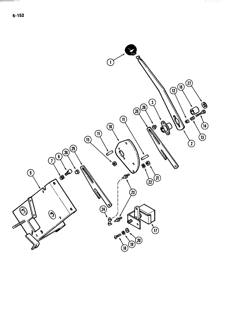 Схема запчастей Case IH 4494 - (6-152) - POWER SHIFT LINKAGE (06) - POWER TRAIN