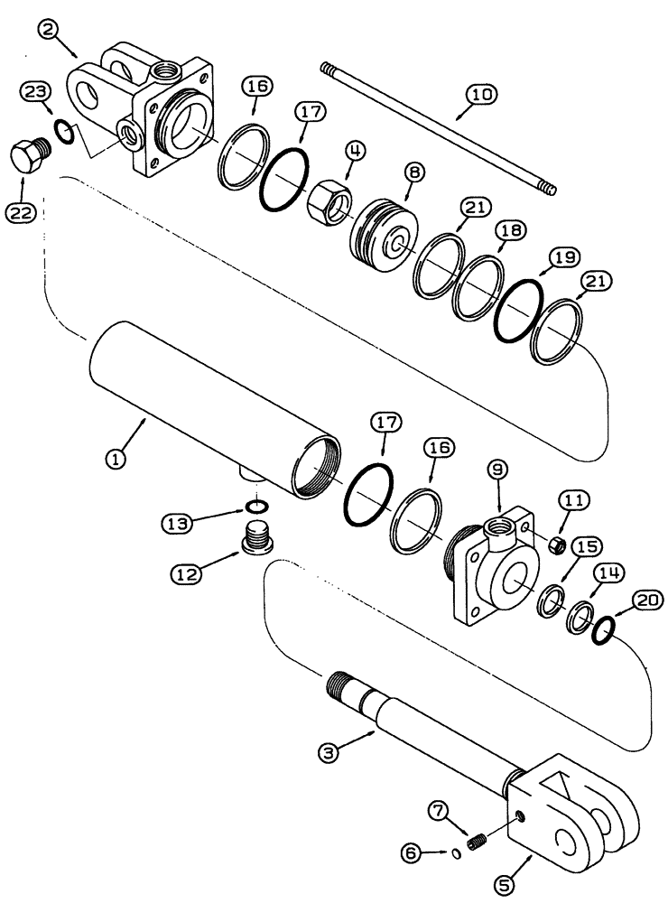 Схема запчастей Case IH 6800 - (8-08) - RIGHT-HAND TRANSPORT LIFT CYLINDER - 142081A2, 4 INCH (102 MM) ID (08) - HYDRAULICS