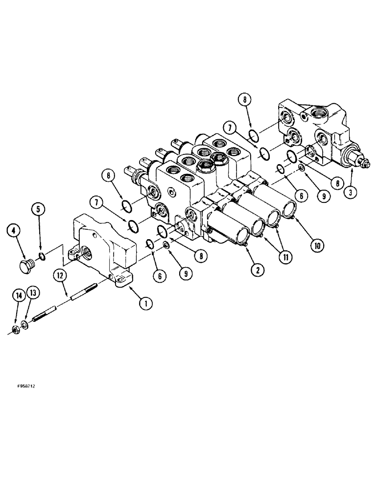 Схема запчастей Case IH 9310 - (8-046) - HYDRAULIC REMOTE VALVE ASSEMBLY, WITH LOAD LOCKS (08) - HYDRAULICS