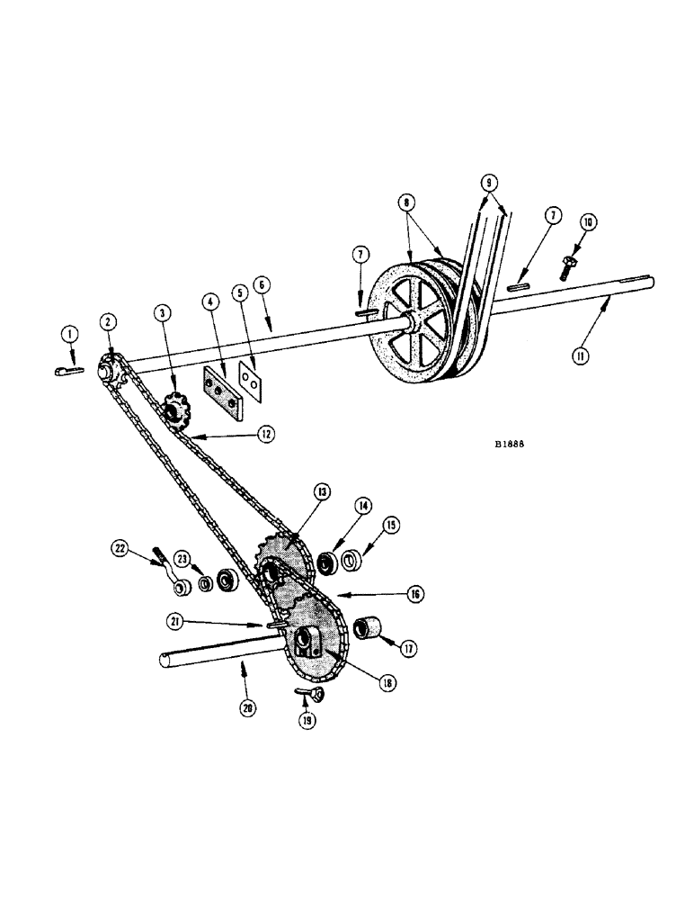 Схема запчастей Case IH 950 - (08) - JACKSHAFT AND WHEEL DRIVE 