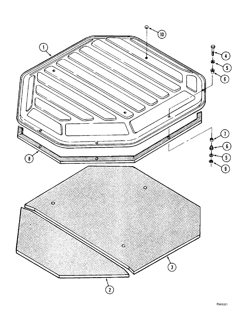 Схема запчастей Case IH 9350 - (9-036) - ROOF CAP, CAB AND ROPS (09) - CHASSIS/ATTACHMENTS