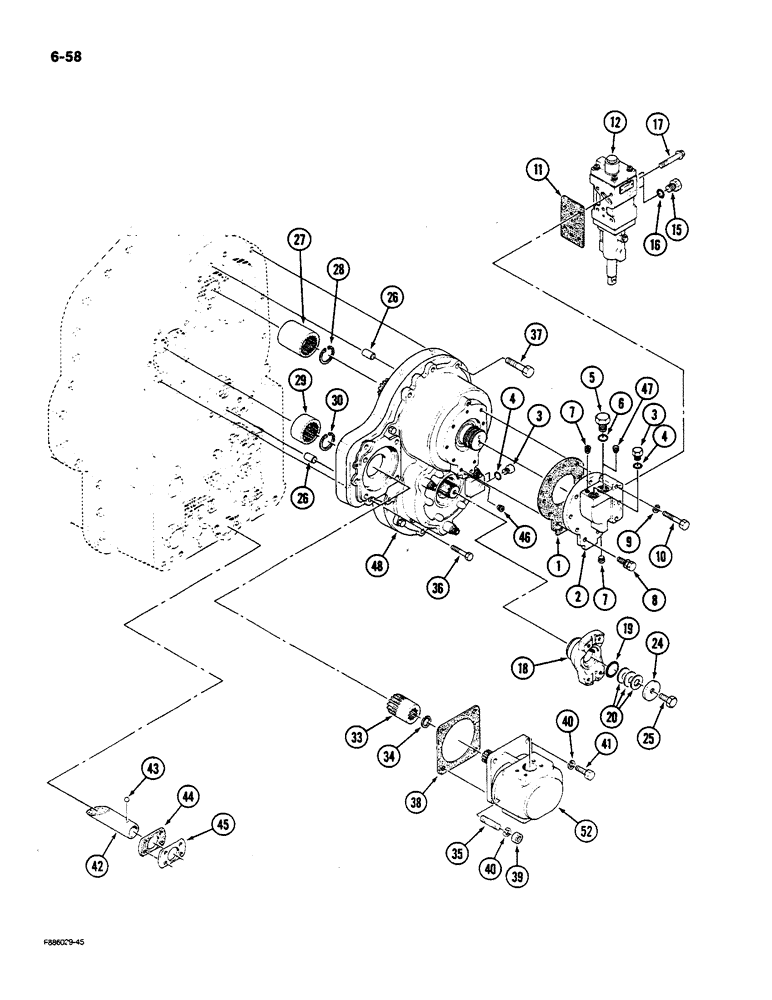 Схема запчастей Case IH STEIGER - (6-58) - PTO ASSEMBLY (06) - POWER TRAIN