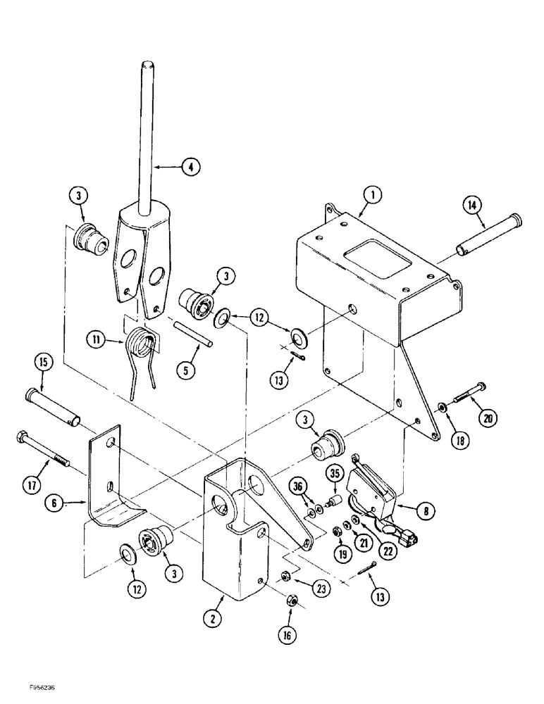 Схема запчастей Case IH 9350 - (6-106) - TRANSMISSION SHIFT CONTROLS, MODE CONTROL ASSEMBLY, POWER SHIFT TRACTOR (06) - POWER TRAIN