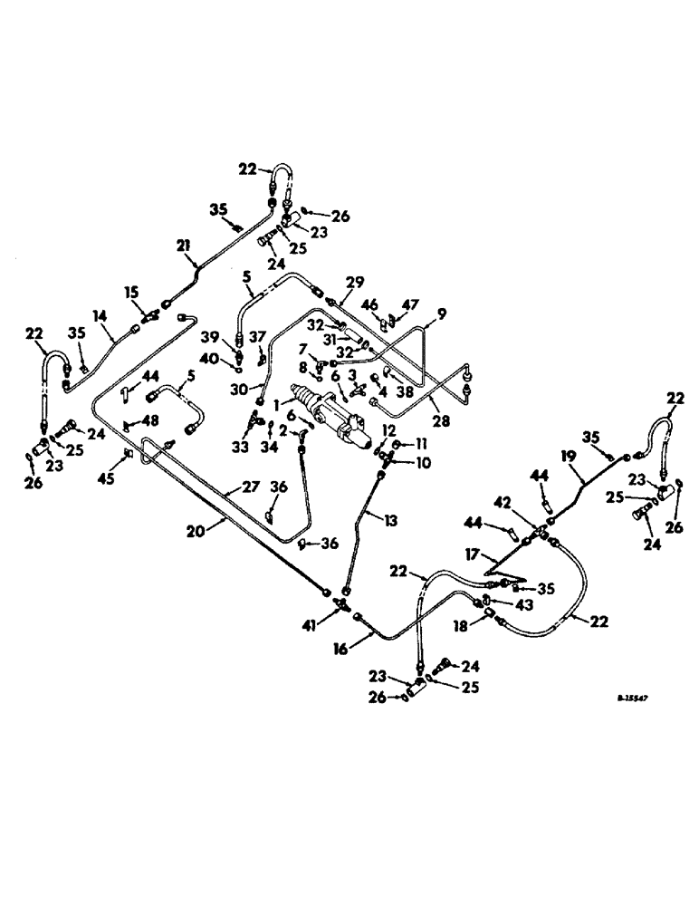 Схема запчастей Case IH 4166 - (04-02) - BRAKES, POWER BRAKE VALVE, PIPING, AND CONNECTIONS (5.1) - BRAKES