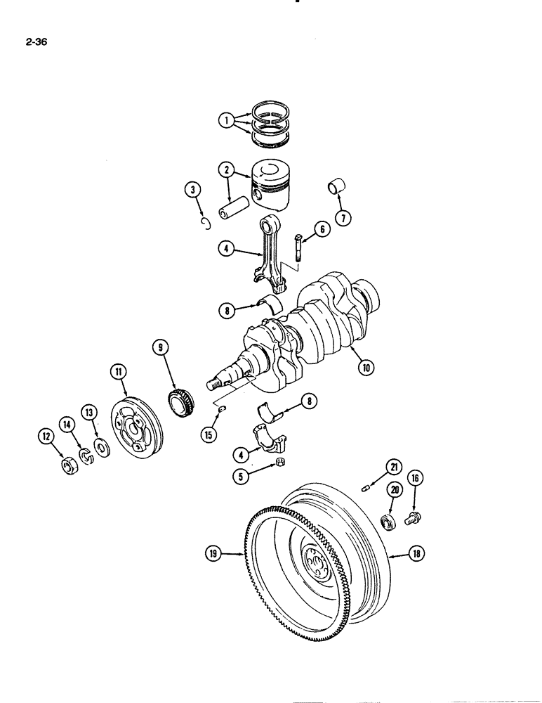 Схема запчастей Case IH 1130 - (2-36) - PISTONS AND SLEEVES, 1130 TRACTOR (02) - ENGINE