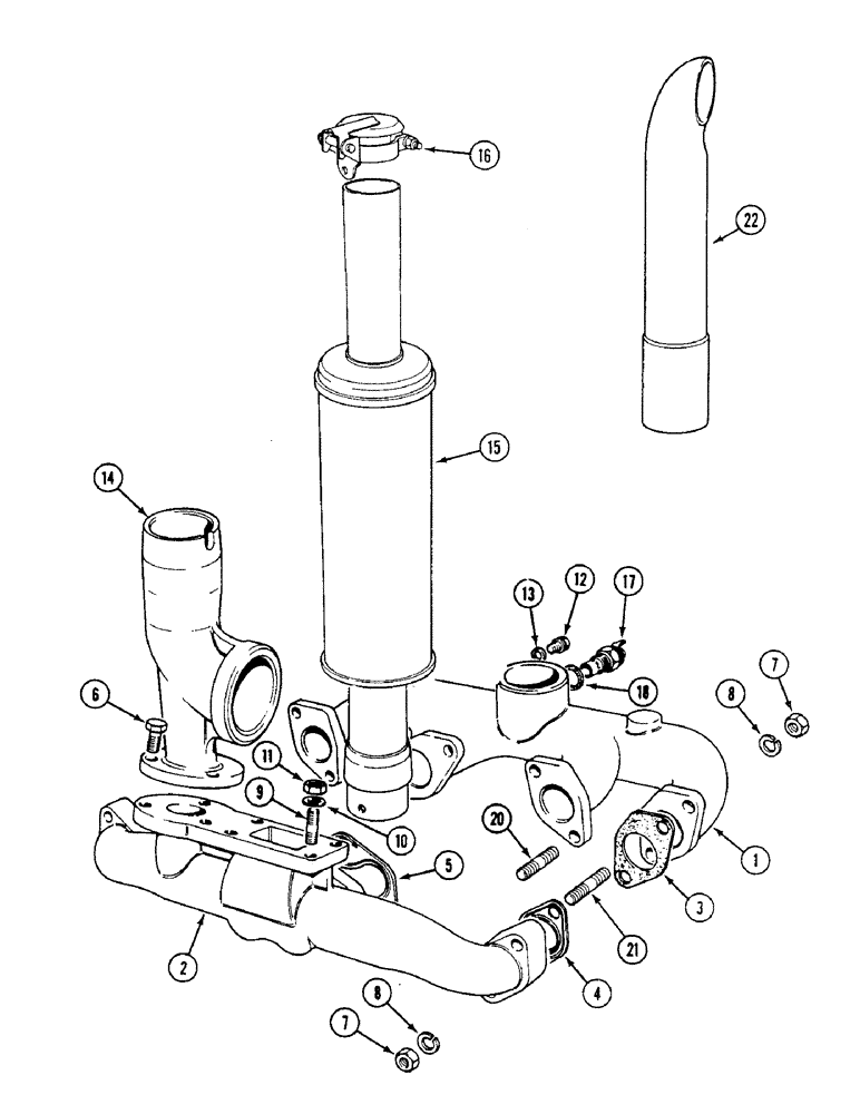 Схема запчастей Case IH 1494 - (2-010) - MANIFOLDS AND MUFFLER (02) - ENGINE