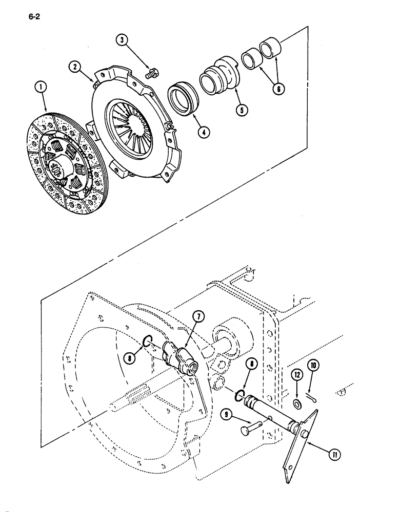 Схема запчастей Case IH 255 - (6-02) - ENGINE CLUTCH (06) - POWER TRAIN