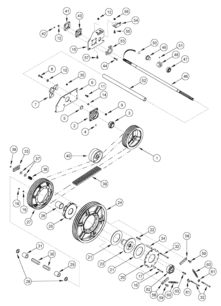 Схема запчастей Case IH 2388 - (09A-13) - FEEDER - JACKSHAFT DRIVE ASN JJC0268800 (13) - FEEDER