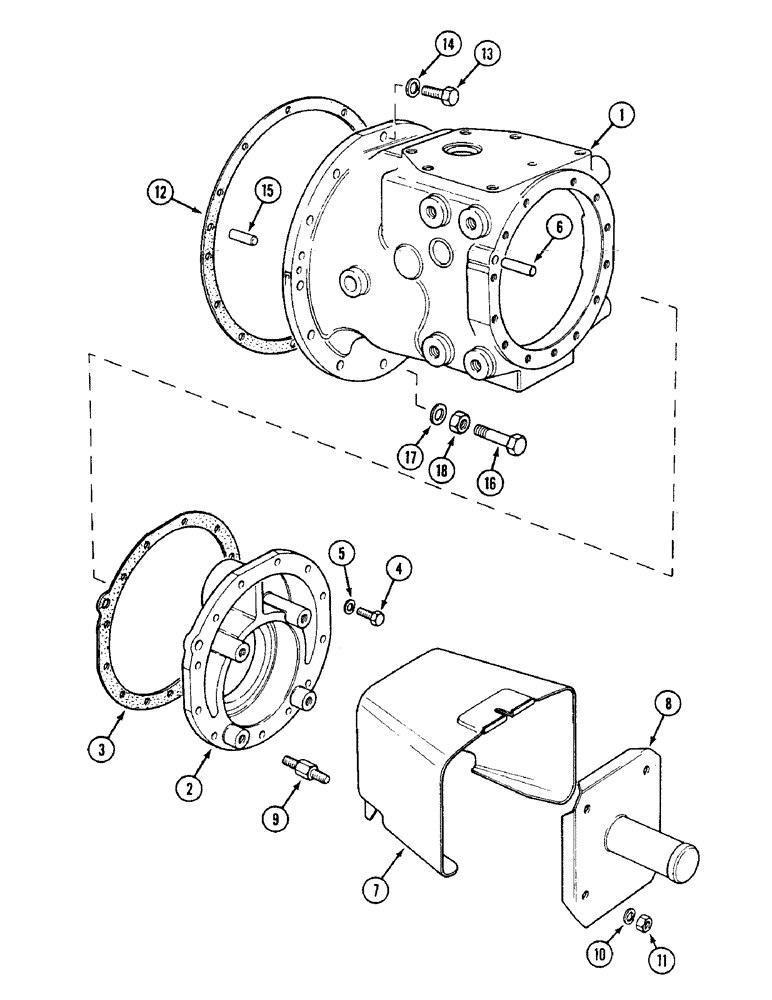 Схема запчастей Case IH 1594 - (6-230) - PTO HOUSING AND COVERS (06) - POWER TRAIN