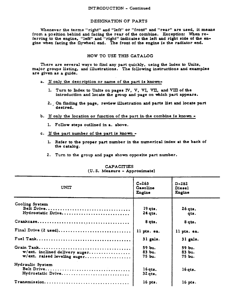 Схема запчастей Case IH 615 - (00-12) - INTRODUCTION - FLUID CAPACITIES (00) - GENERAL