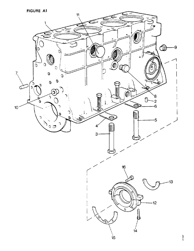 Схема запчастей Case IH 1410 - (A01-1) - ENGINE, CYLINDER BLOCK ASSEMBLIES, 1410, 1410Q, 1410SK, 1412, 1412Q, 1412G, 1412SK (01) - ENGINE