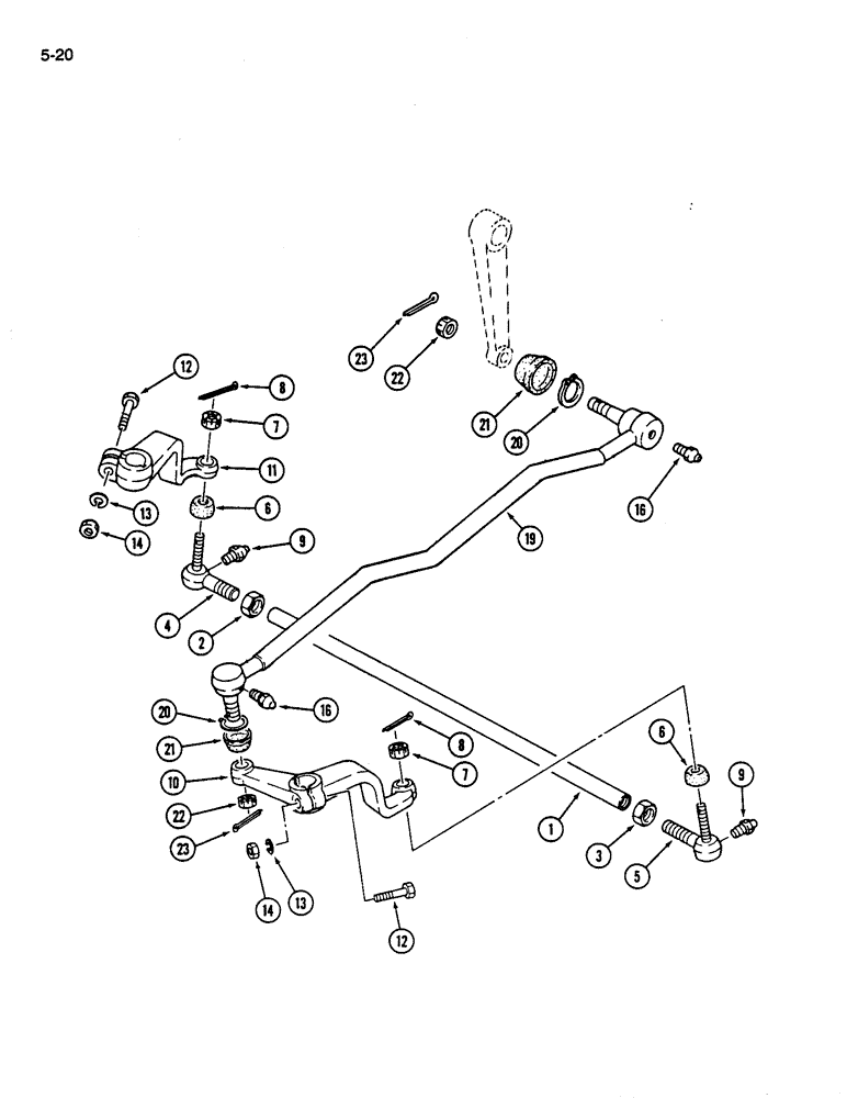 Схема запчастей Case IH 245 - (5-20) - TIE ROD AND STEERING LINKAGE, NONADJUSTABLE AXLE (05) - STEERING