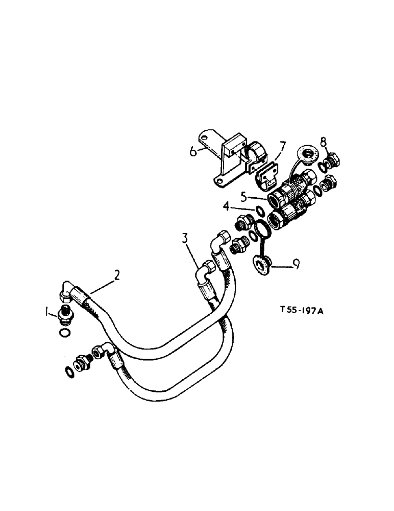 Схема запчастей Case IH 354 - (5-17) - HYDRAULIC ATTACHMENTS, SELF SEALING COUPLING ATTACHMENT, DOUBLE ACTING, BREAKAWAY (07) - HYDRAULIC SYSTEM