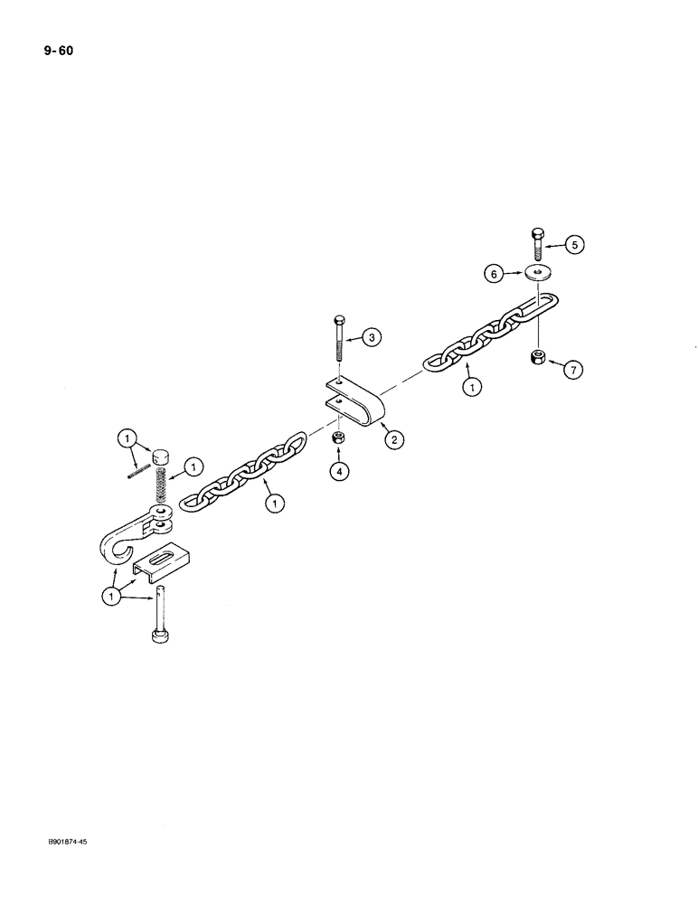 Схема запчастей Case IH 1300 - (9-60) - SAFETY CHAIN (09) - CHASSIS/ATTACHMENTS