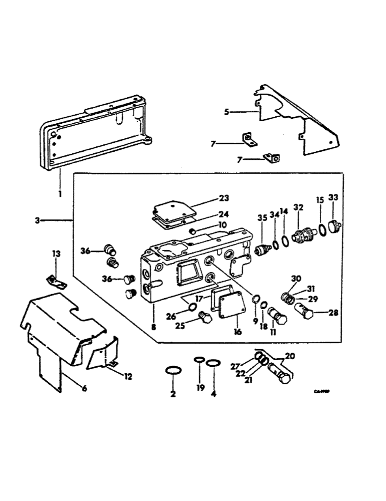 Схема запчастей Case IH 966 - (13-14) - SUPERSTRUCTURE, SEAT AND HYDRAULIC COMPONENT SUPPORT (05) - SUPERSTRUCTURE