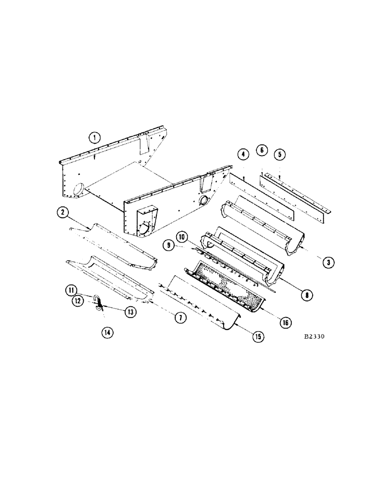 Схема запчастей Case IH 960 - (122) - GRAIN AND TAILINGS AUGER TROUGH (80) - CROP STORAGE/UNLOADING