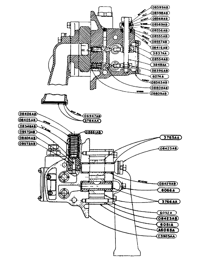 Схема запчастей Case IH DV-SERIES - (155) - HYDRAULIC SINGLE AND DUAL CONTROL UNIT, DUAL VALVE AND PUMP ASSEMBLY (08) - HYDRAULICS