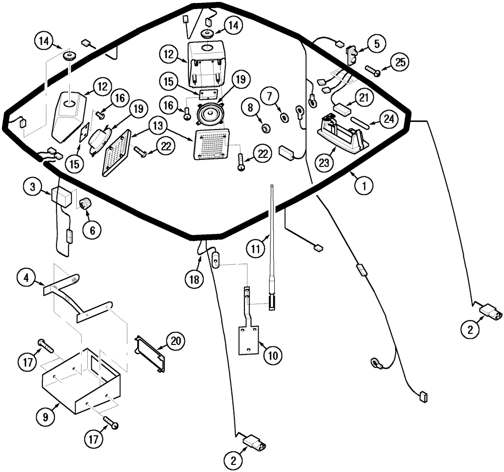 Схема запчастей Case IH MX80C - (04-06) - HARNESS CAB ROOF, LP CAB (04) - ELECTRICAL SYSTEMS