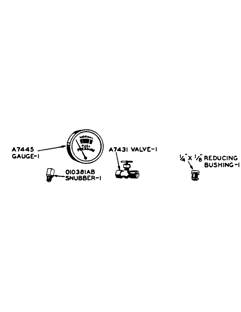 Схема запчастей Case IH 500-SERIES - (021) - FUEL OIL PRESSURE GAUGE PRIOR TO 8080912 (02) - ENGINE