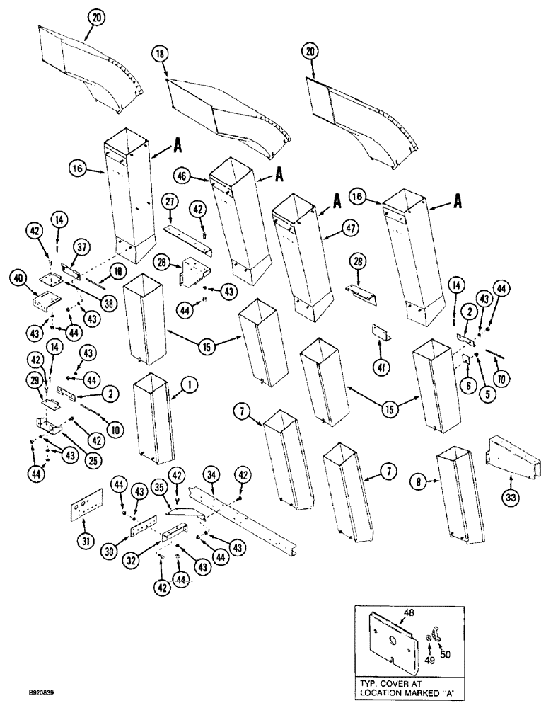 Схема запчастей Case IH 2044 - (9C-26) - CONVEYOR CHUTES, 2044 COTTON PICKER (15) - HANDLING SYSTEM