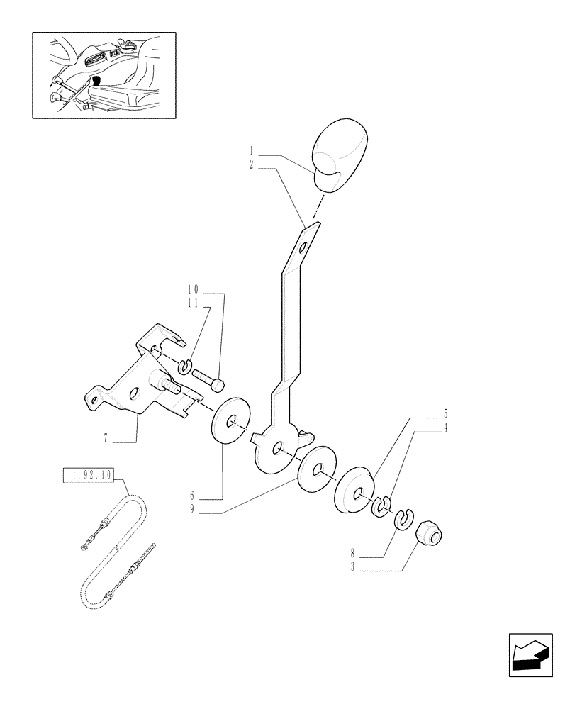 Схема запчастей Case IH JX1075C - (1.92.10[03]) - THROTTLE CONTROL LINKAGE (10) - OPERATORS PLATFORM/CAB