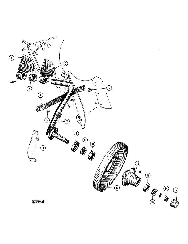 Схема запчастей Case IH MA - (46) - REAR FURROW WHEEL, MTA TWO AND THREE BOTTOM 