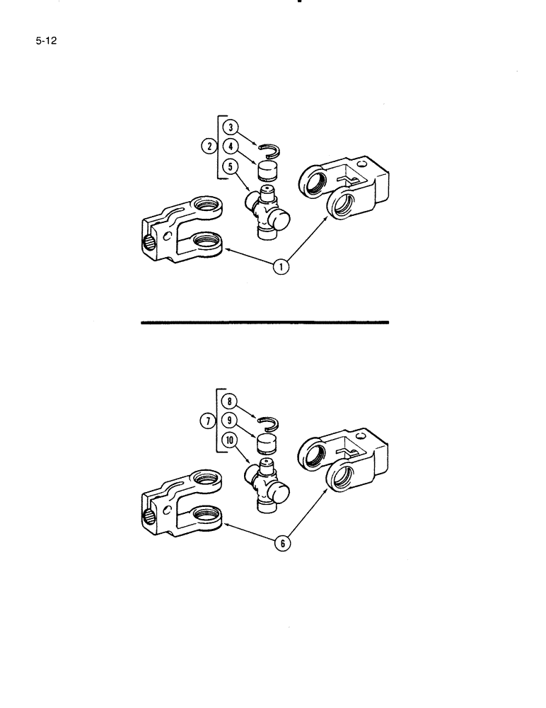 Схема запчастей Case IH 4000 - (5-12) - STEERING UNIVERSAL JOINT, NEAPCO, 4000 P.I.N. 6152 AND AFTER, 5000 P.I.N 2729 AND AFTER (05) - STEERING