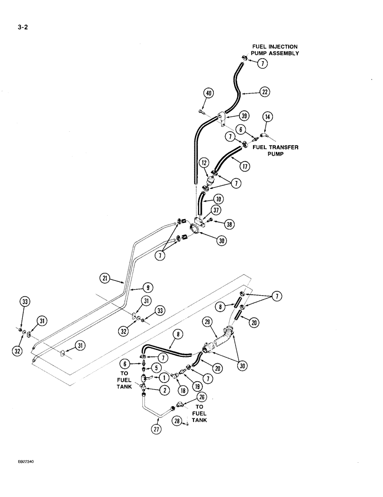 Схема запчастей Case IH 9230 - (3-002) - FUEL LINES (03) - FUEL SYSTEM