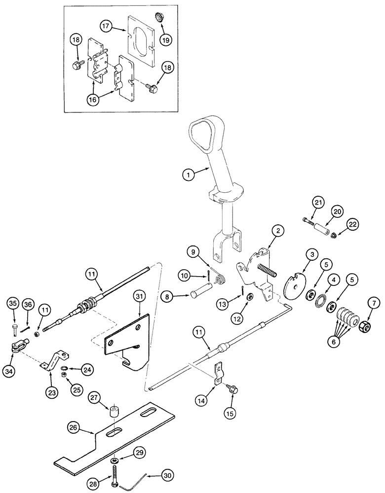 Схема запчастей Case IH 2155 - (6-16) - PROPULSION CONTROLS (03) - POWER TRAIN