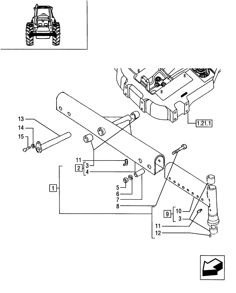 Схема запчастей Case IH JX80 - (1.58.0) - FRONT AXLE - RELEVANT PARTS (04) - FRONT AXLE & STEERING