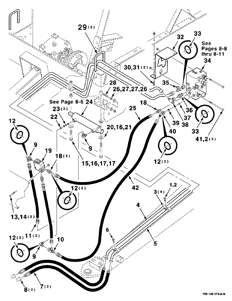 Схема запчастей Case IH 8465T - (8-02) - HYDRAULIC ASSEMBLY, THREADER, SERIAL NUMBER CFH0074001 THROUGH CFH0074011 (07) - HYDRAULICS