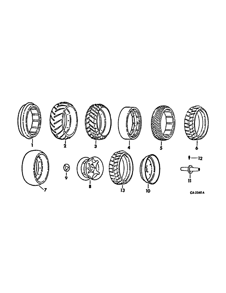 Схема запчастей Case IH 500 - (B-31) - PRESS WHEELS AND TIRES, QUANTITIES SHOWN ARE PER ROW 