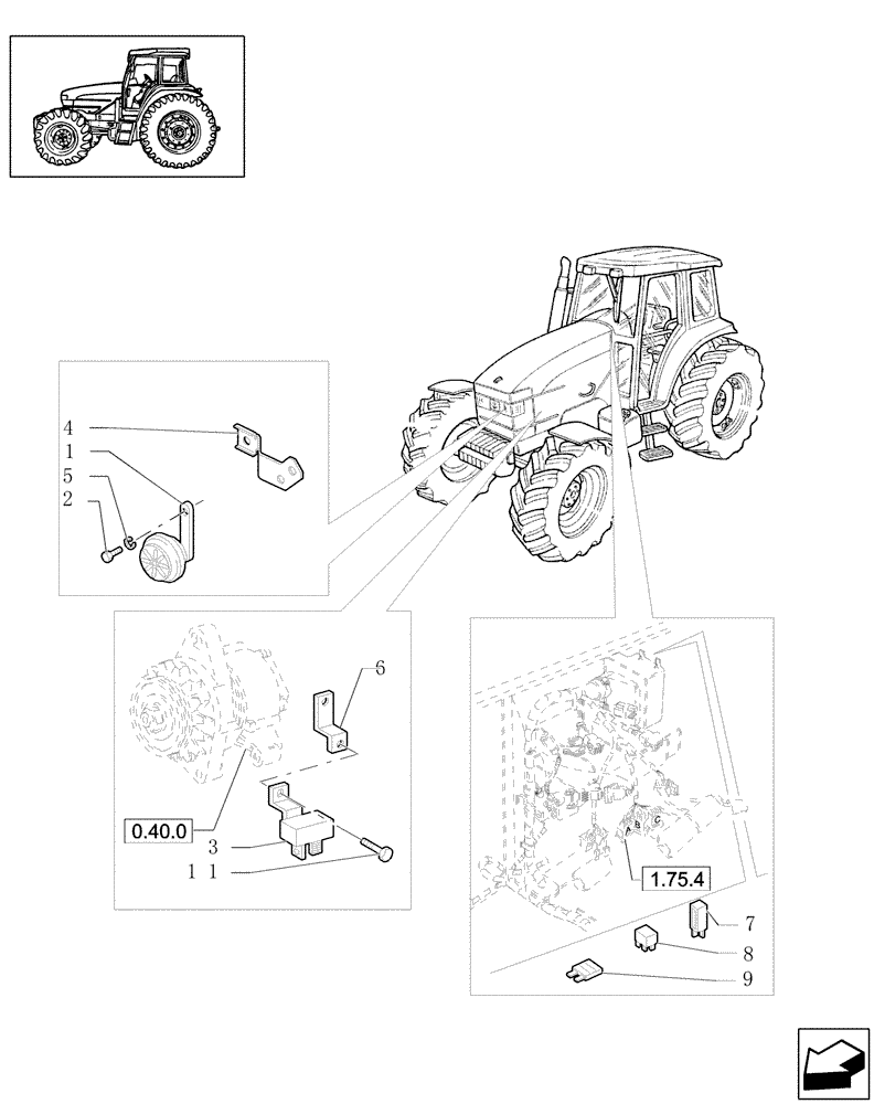 Схема запчастей Case IH JX1070U - (1.75.1[02]) - HORN & AUXILIARY POWER SOCKETS (06) - ELECTRICAL SYSTEMS